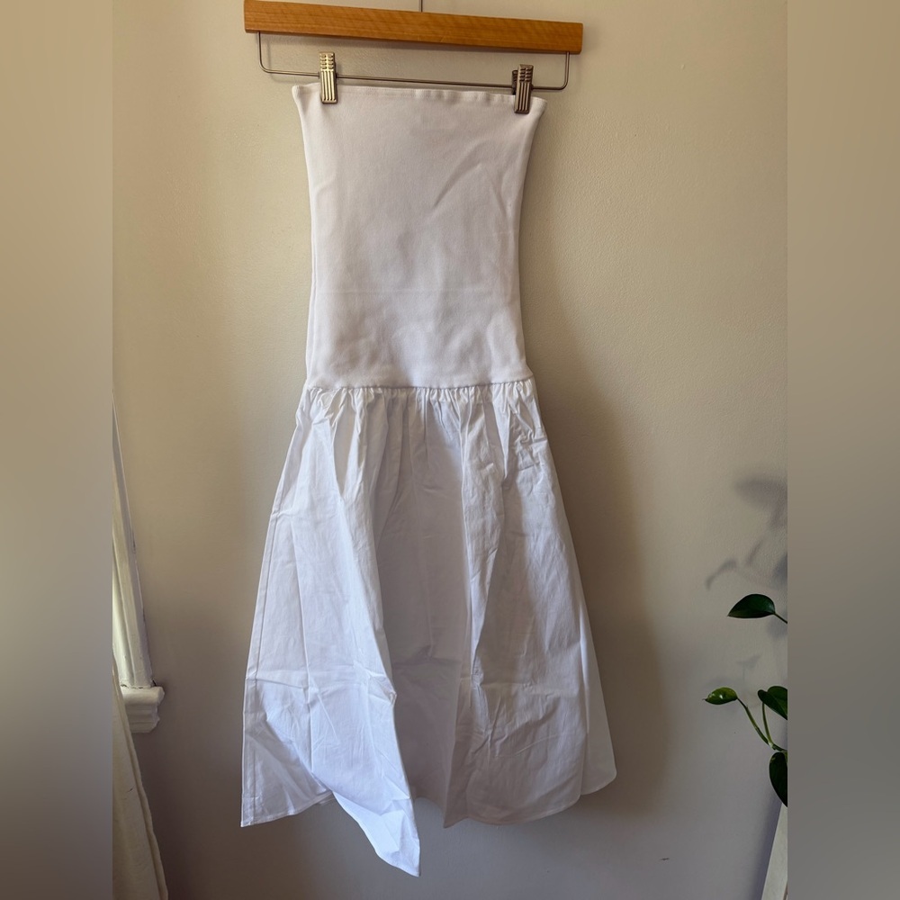 WeWoreWhat Ribbed Bandeau Midi Dress